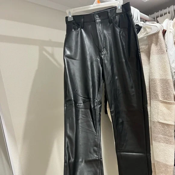 Abercrombie & Fitch Vegan Leather Pants - Black - Picture 2 of 4